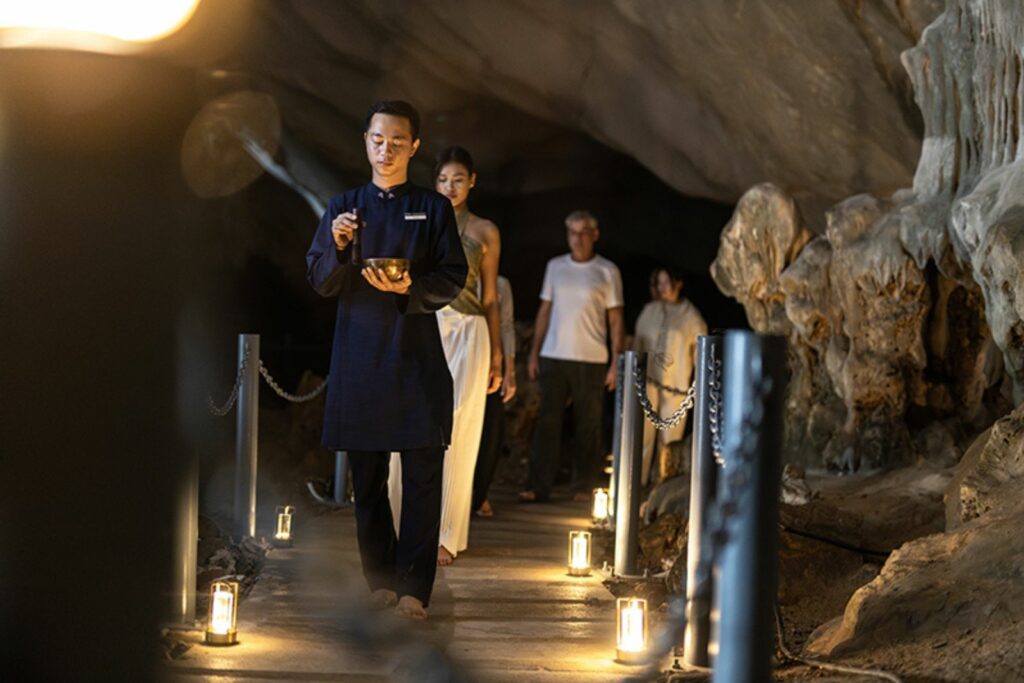 Mindful walking in cave